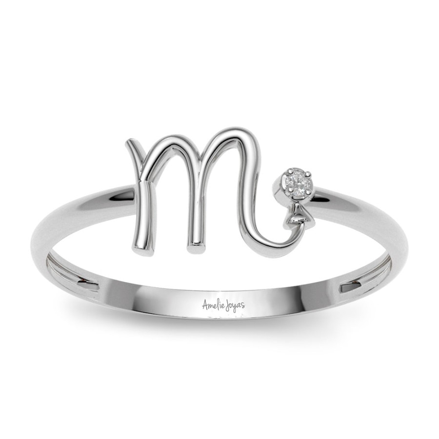 Ella Amelie Joyas | Anillo Zodiaco Para Dama Oro Blanco