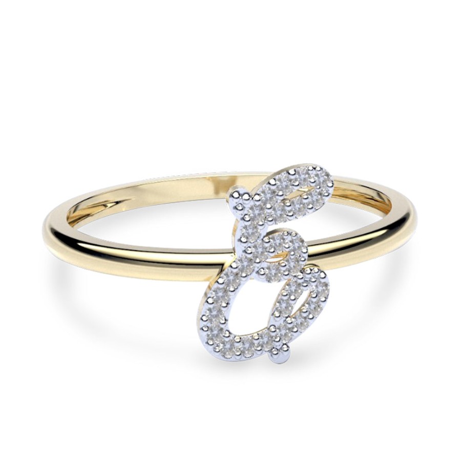 Ella Amelie Joyas | Anillo De Oro En Forma De Inicial