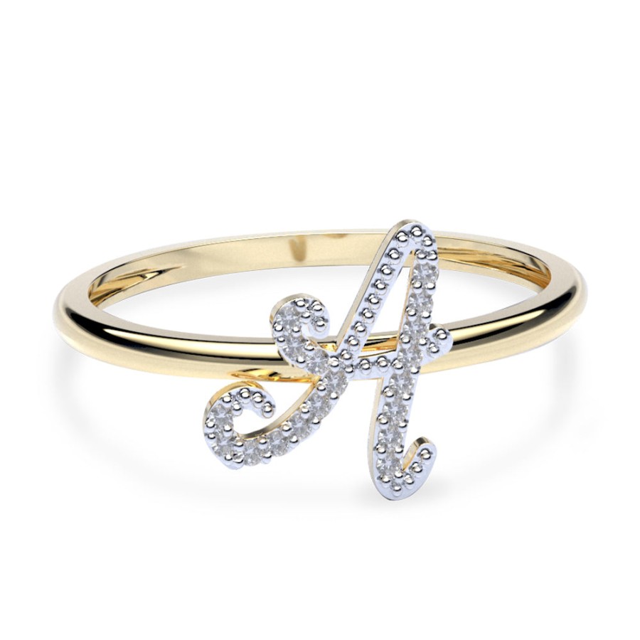 Ella Amelie Joyas | Anillo De Oro En Forma De Inicial