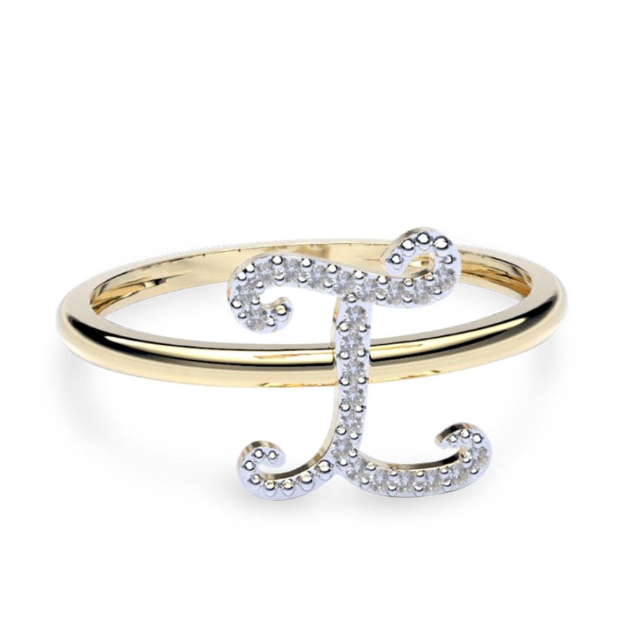 Ella Amelie Joyas | Anillo De Oro En Forma De Inicial