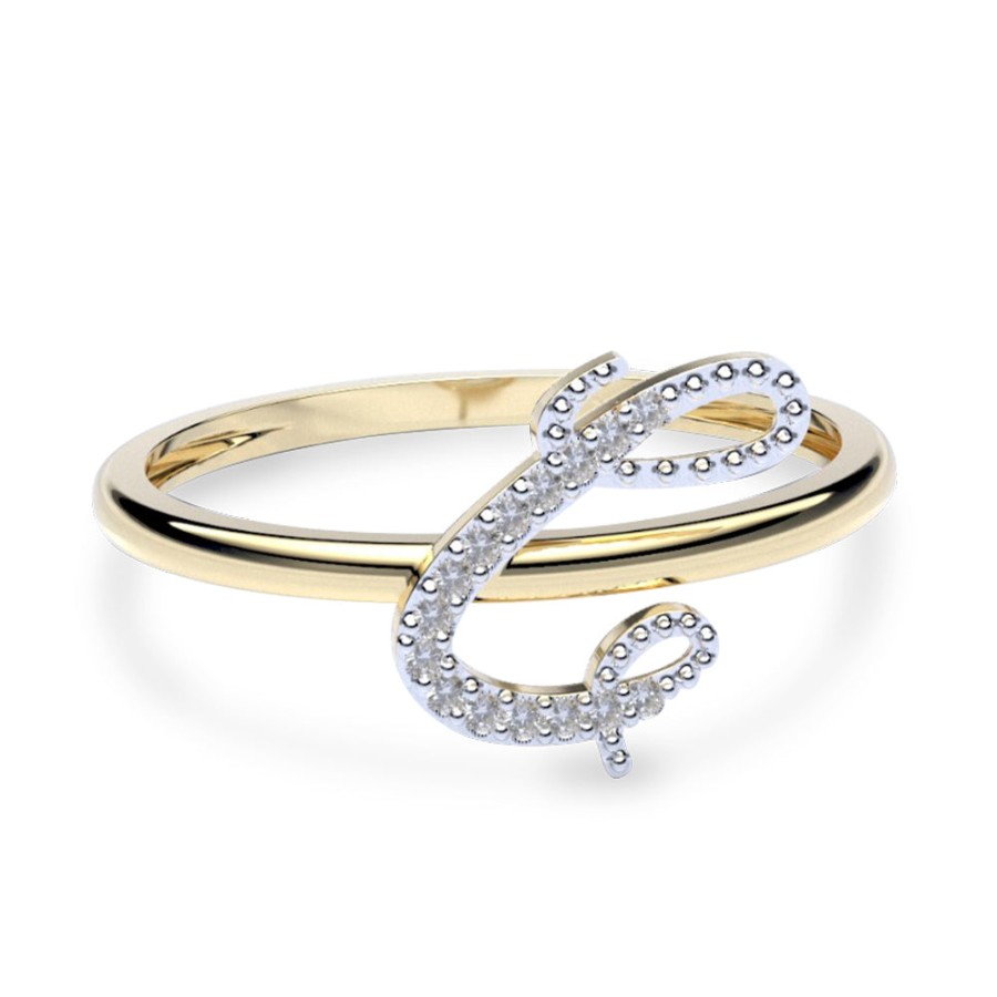 Ella Amelie Joyas | Anillo De Oro En Forma De Inicial