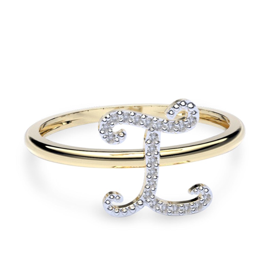 Ella Amelie Joyas | Anillo De Oro En Forma De Inicial