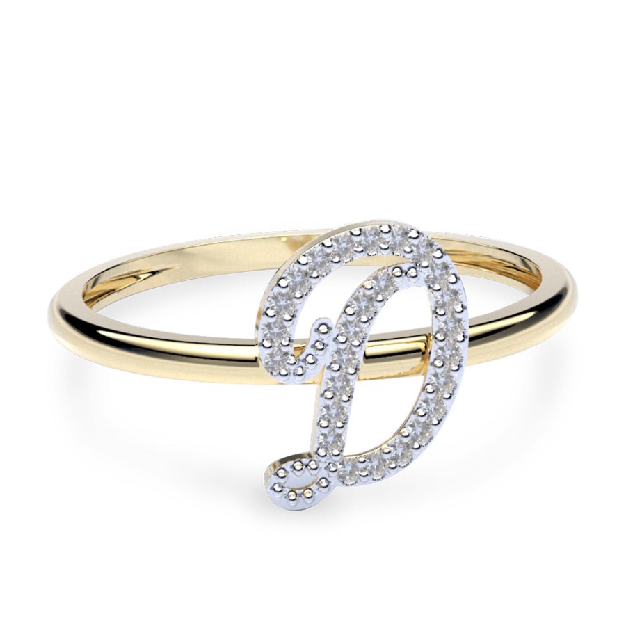 Ella Amelie Joyas | Anillo De Oro En Forma De Inicial