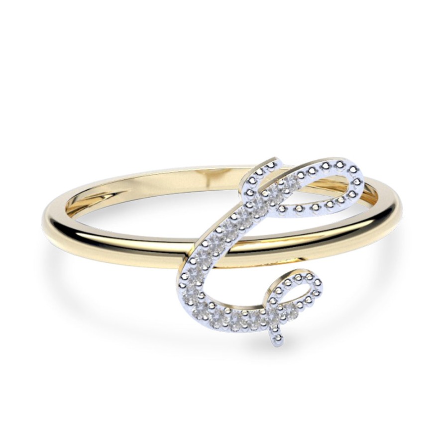 Ella Amelie Joyas | Anillo De Oro En Forma De Inicial