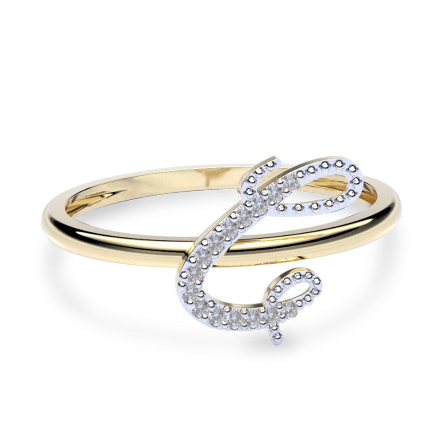 Ella Amelie Joyas | Anillo De Oro En Forma De Inicial