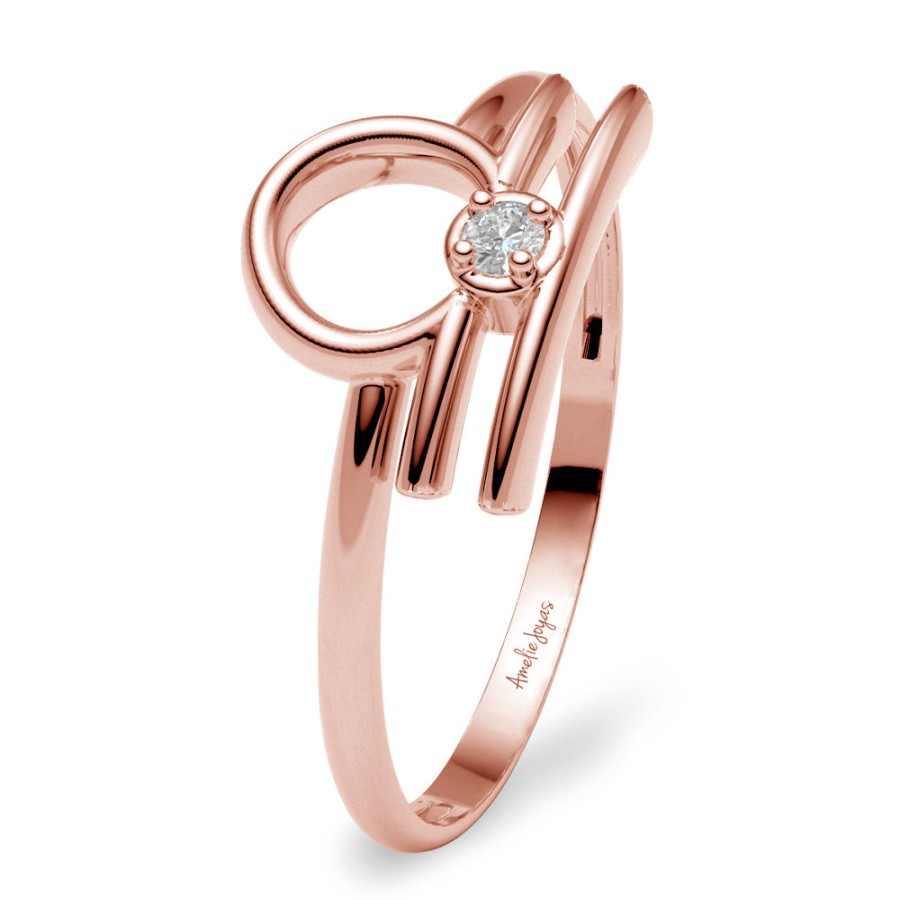 Ella Amelie Joyas | Anillo Zodiaco Para Dama Oro Rosa