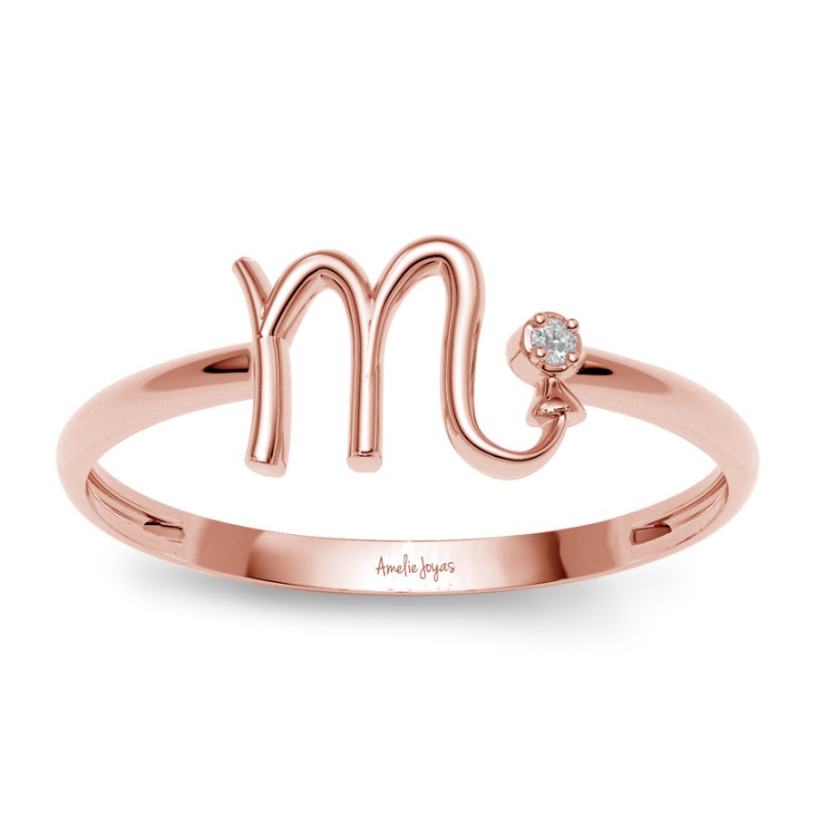 Ella Amelie Joyas | Anillo Zodiaco Para Dama Oro Rosa